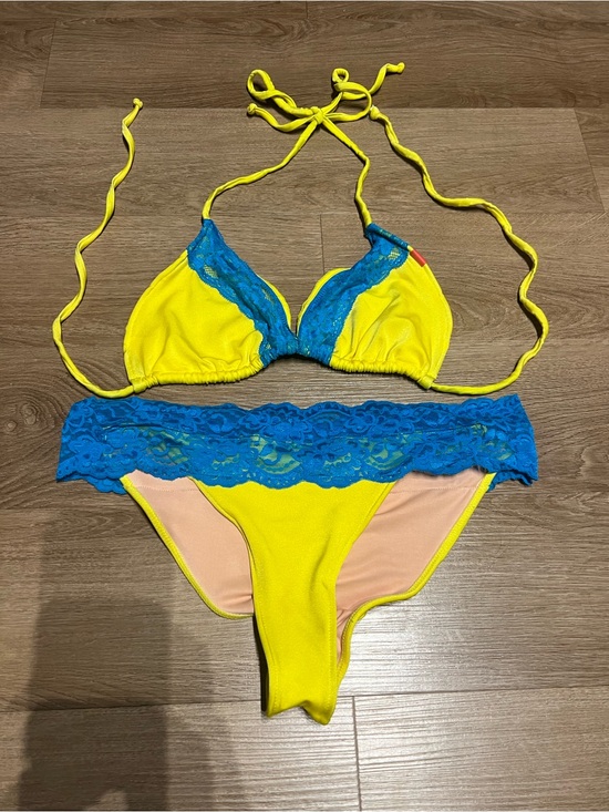 Doll Swimwear Other - Doll Yellow & Teal Triangle top and Roché bottom-Women Size Large